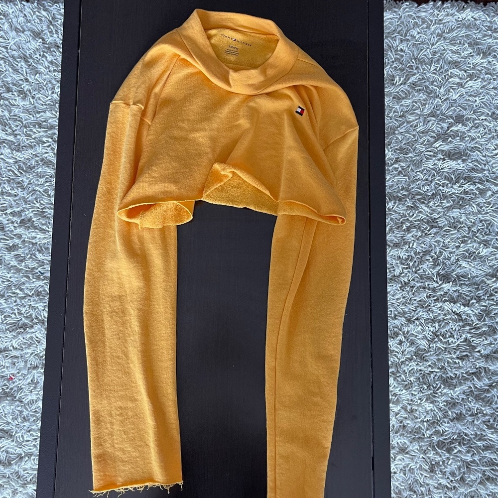 Tommy Hilfiger Yellow Crop Mock Neck